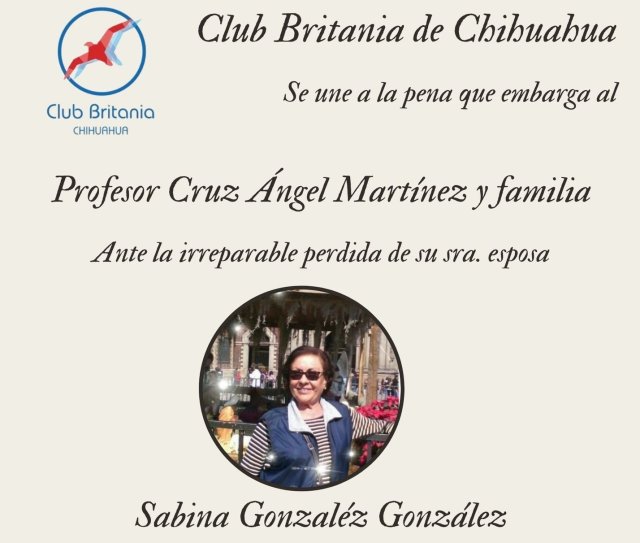 Un abrazo solidario del Club Britania al Profr. Ángel Martínez