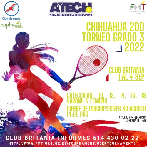 Chihuahua sede del Torneo Nacional de Tenis Grado 3